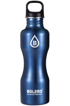 Trinkflasche blau metallic 750 ml