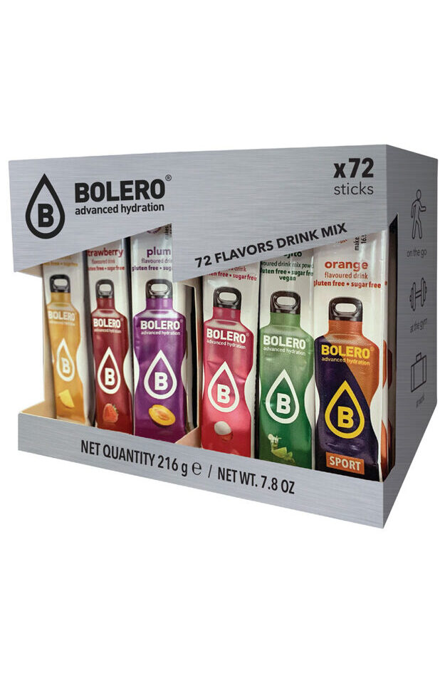 5,29€/100g 44 Stück Bolero Getränkepulver zuckerfrei kalorienarm Drink Stevia 